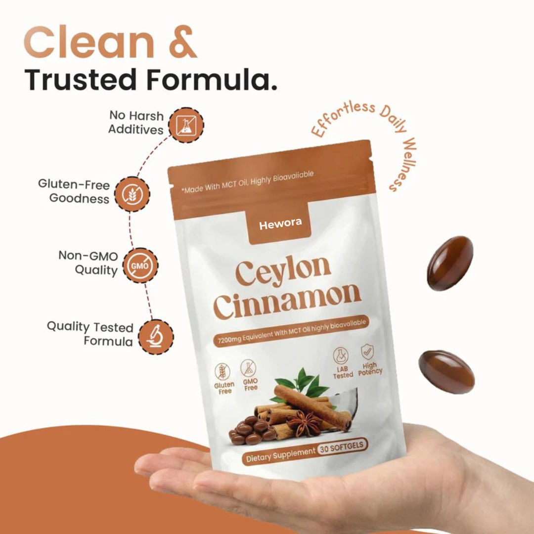 Ceylon Cinnamon 7200mg Equivalent with MCT Oil